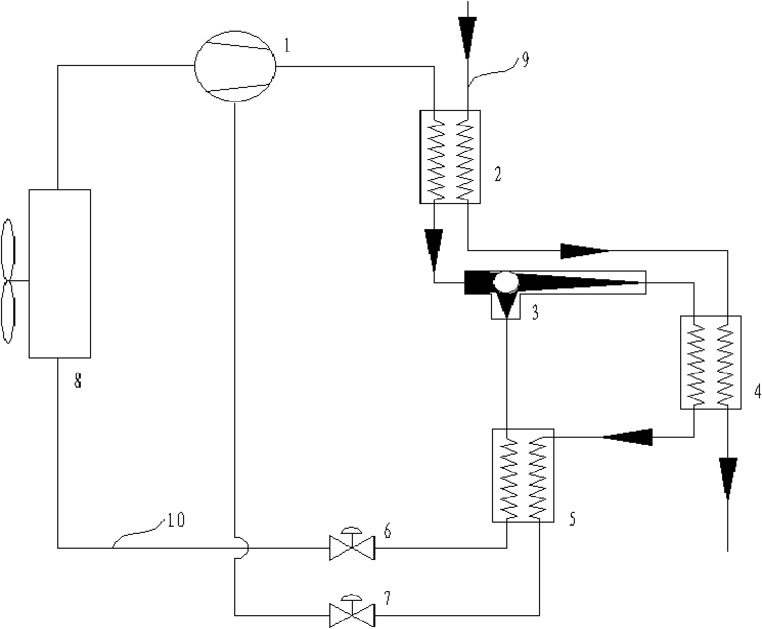 Parallel-flow two-stage condensation heat pump water heater