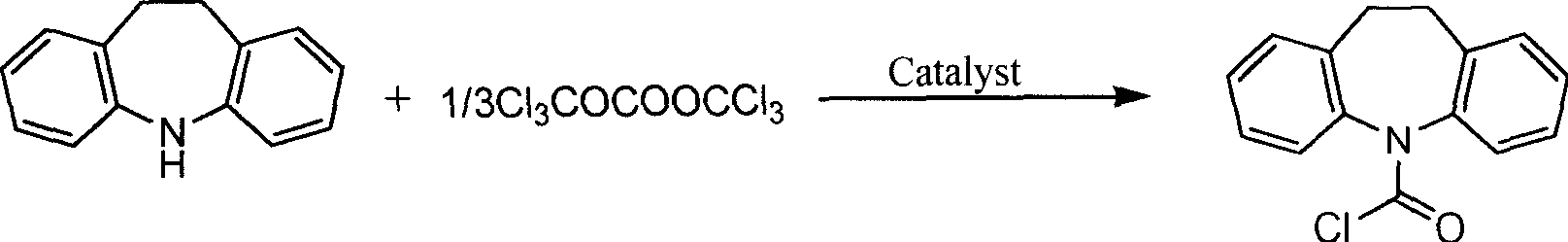Chemically synthetic method for N-chloroformyl imino dibenzyl