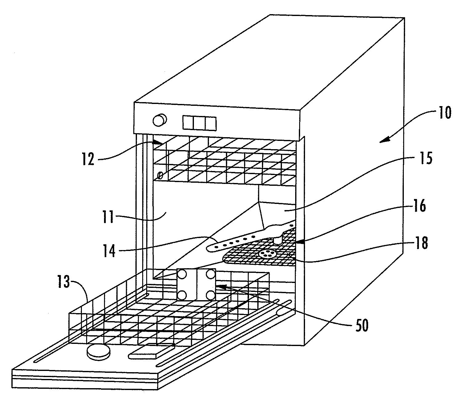 Fluid circulation arrangement for providing an intensified wash effect in a dishwasher and an associated method