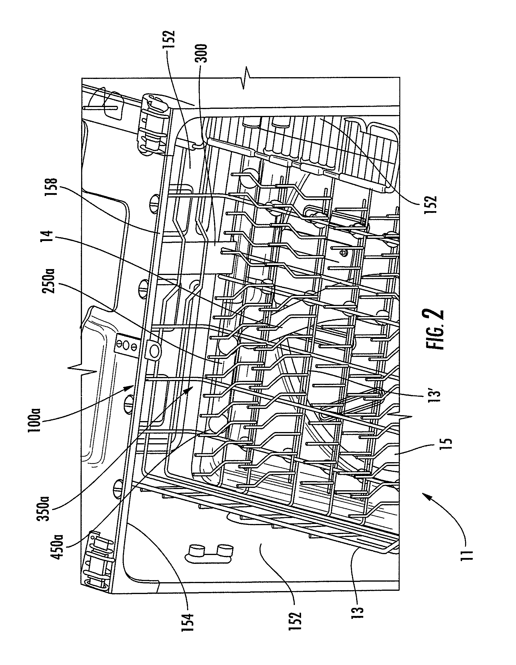 Fluid circulation arrangement for providing an intensified wash effect in a dishwasher and an associated method