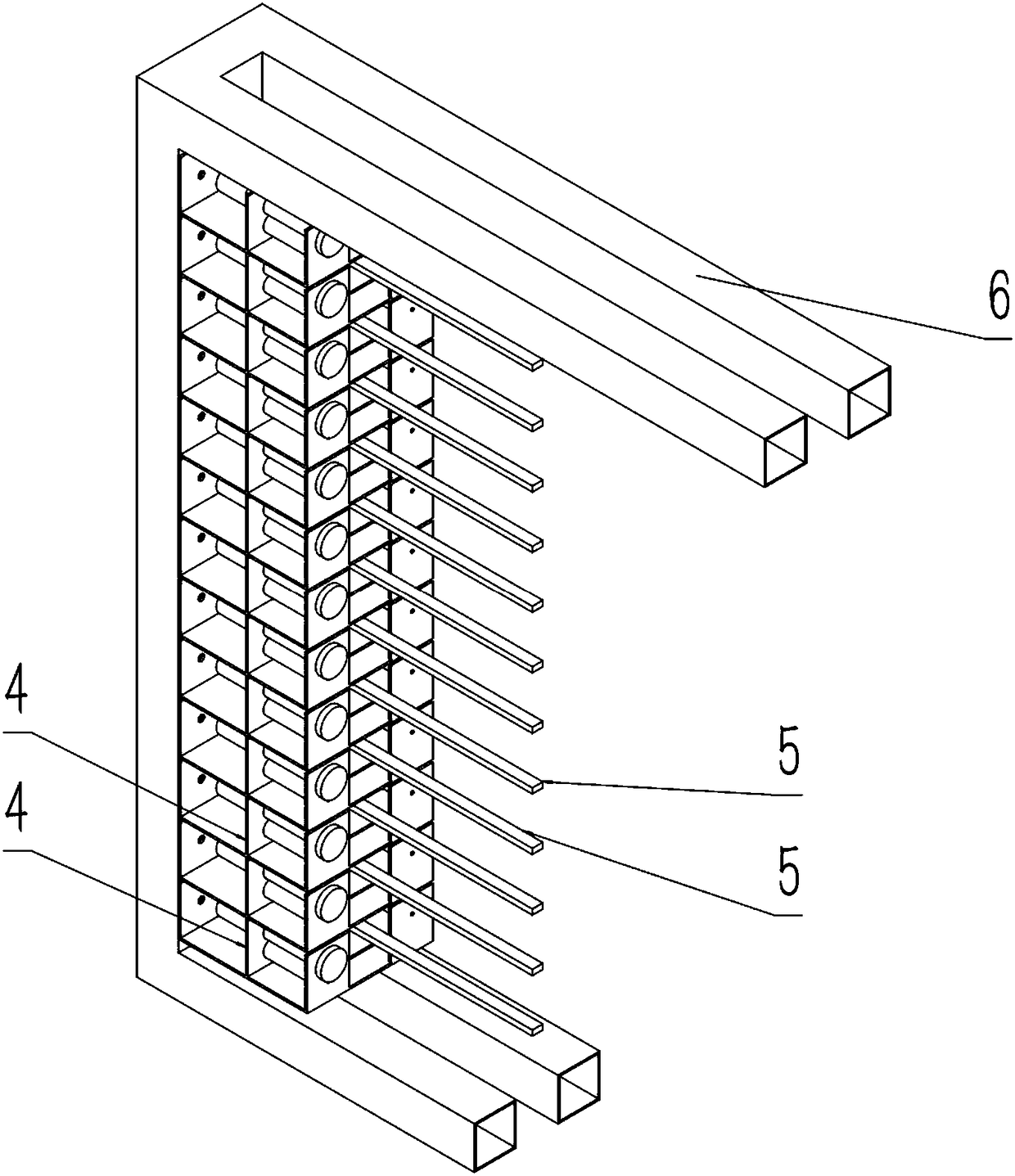 Method and device for testing large horizontal displacement of soil when laminated shear-type model soil box is applied to shaking table test of underground structure