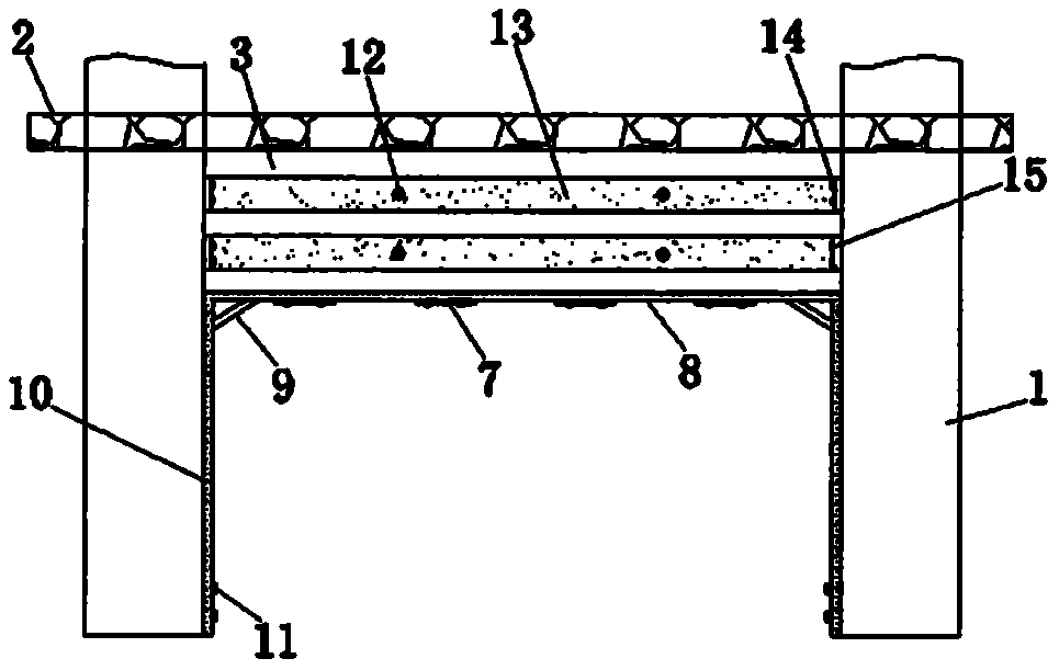 Prefabricated checkered plate steel truss reinforced reinforced concrete frame beam structure