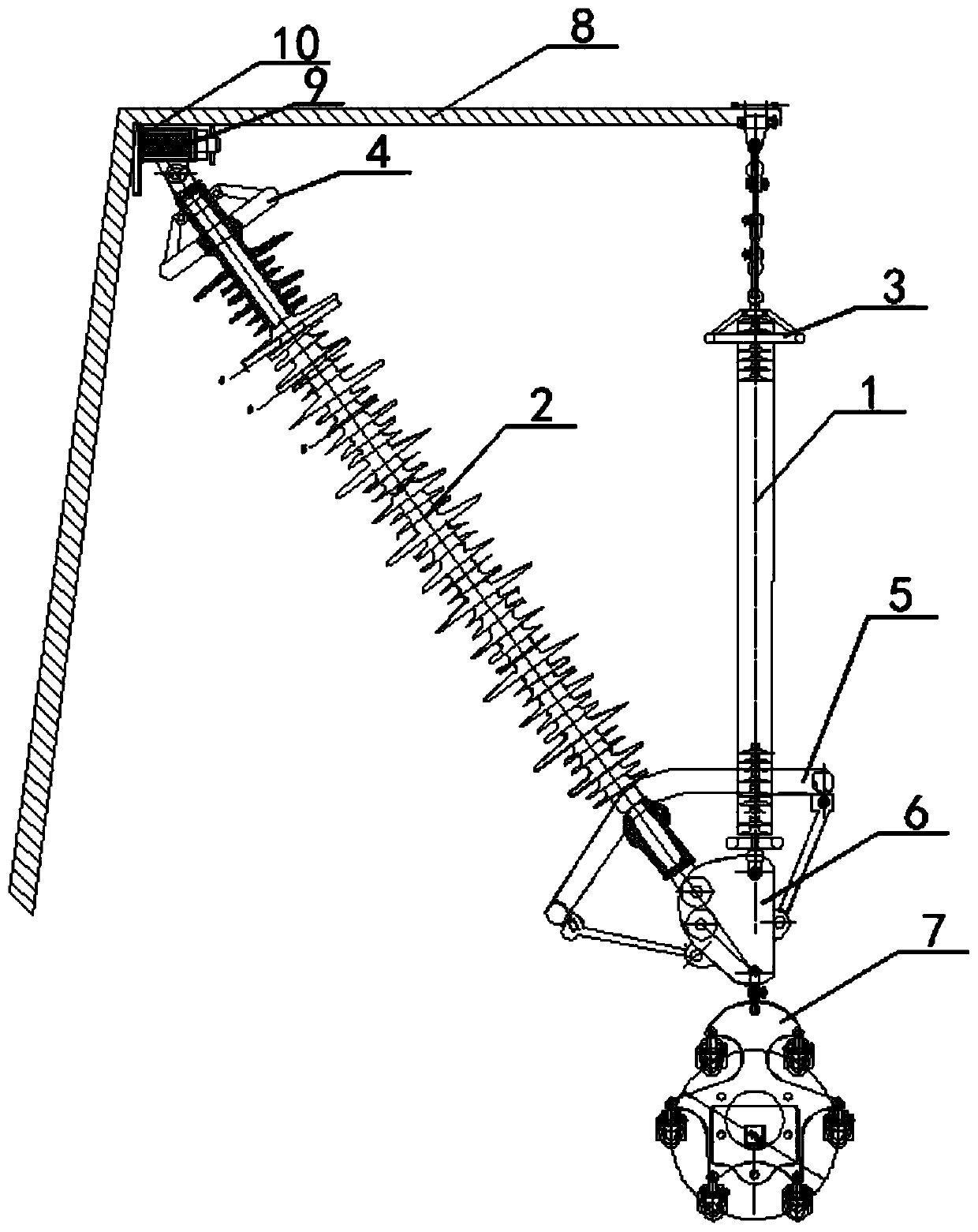 Half-V-shaped suspension string for preventing windage yaw