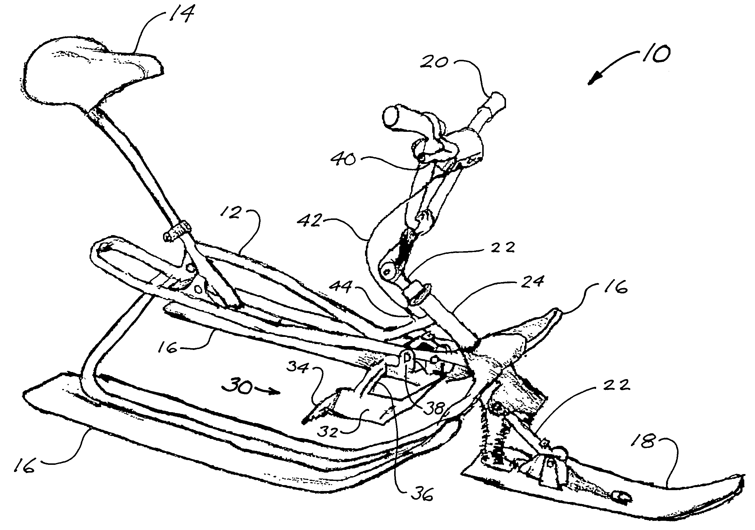 Snow sled with dual-mode braking system