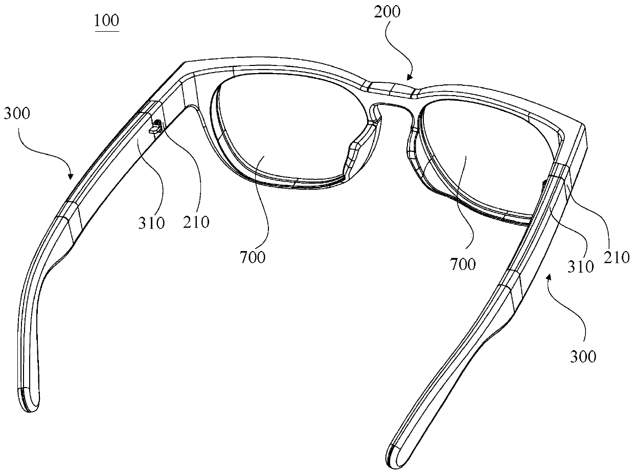 Glasses holder, intelligent glasses, glasses legs, glasses frame and glasses frame assembly
