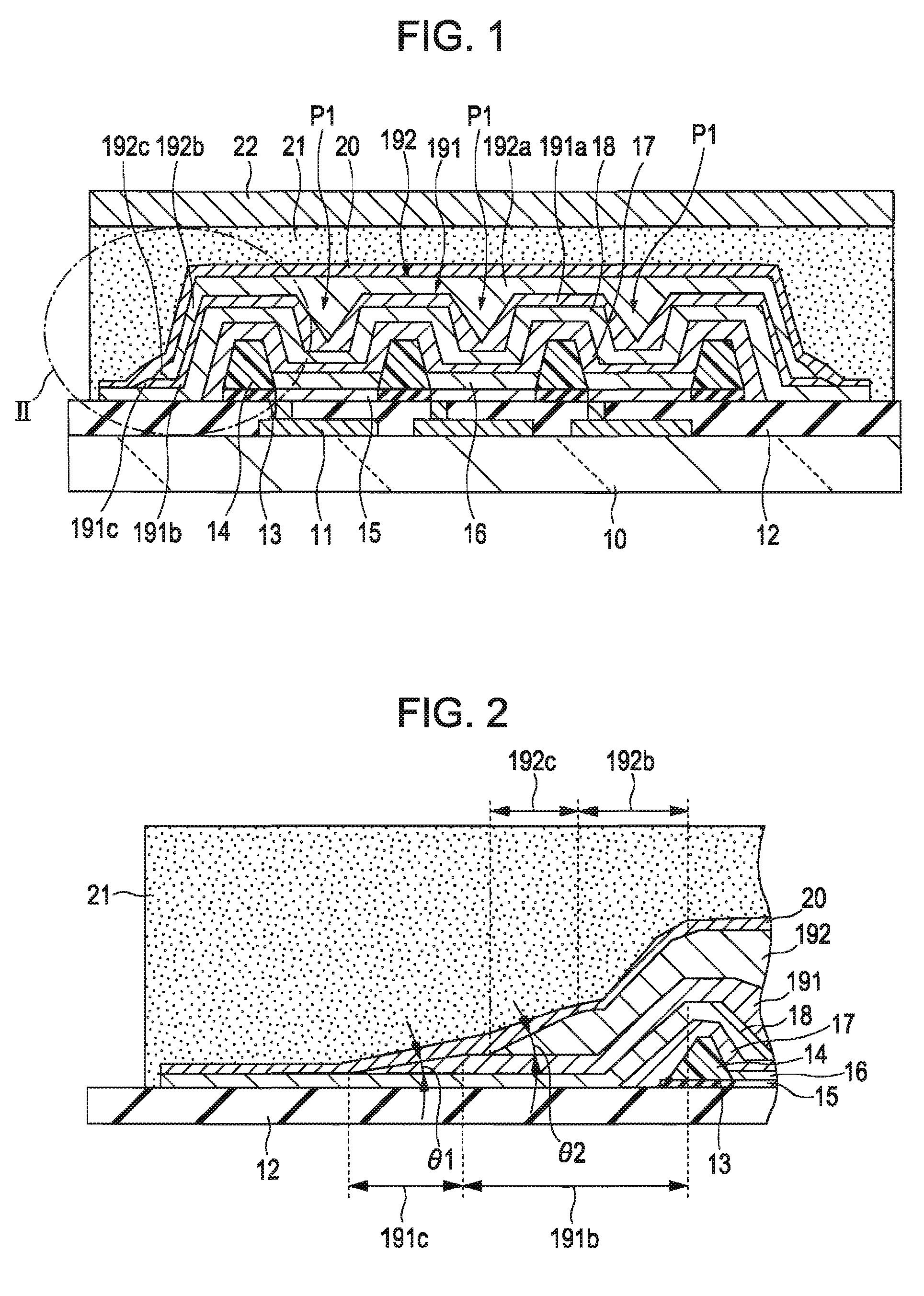 Light-emitting device for sealing light-emitting elements and electronic apparatus