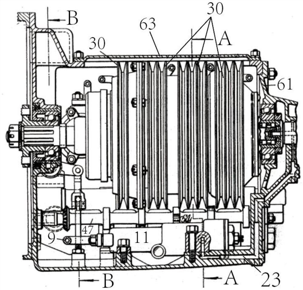 Pedal transmission mechanism of escalator gear mechanism control device