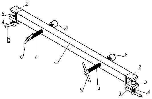 Railway vehicle vertical combined type glass installation supporting device