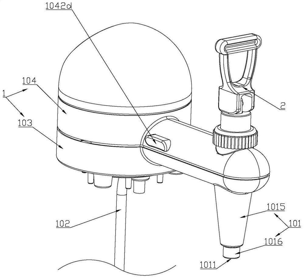 Beer discharging faucet structure of draught beer machine