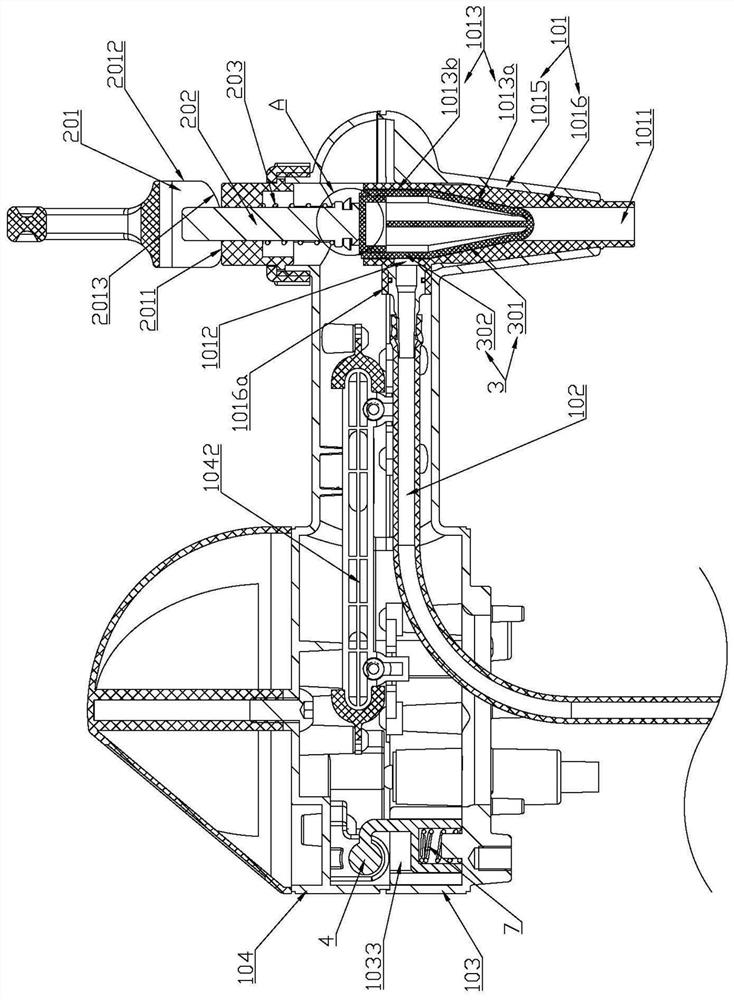 Beer discharging faucet structure of draught beer machine