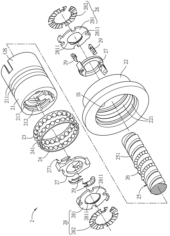 Rotating-type linear motion device for screw nut