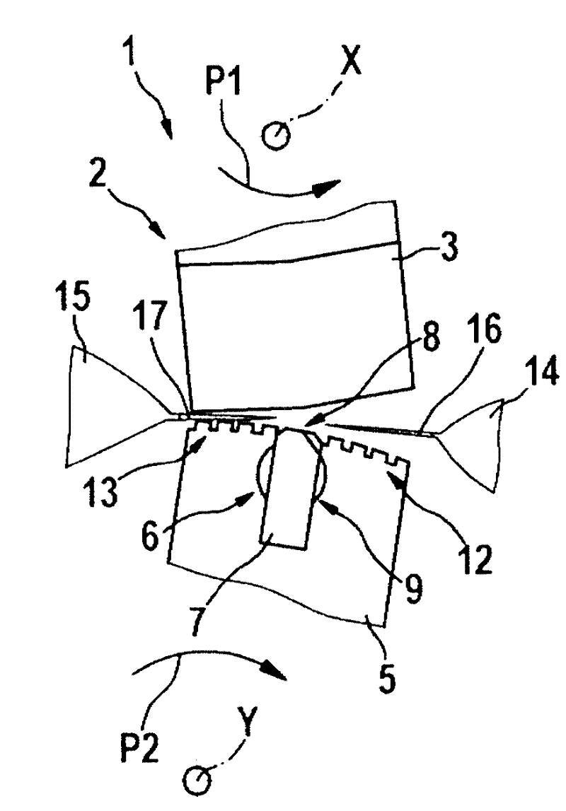 Device and method for welding and separating packaging materials for a package