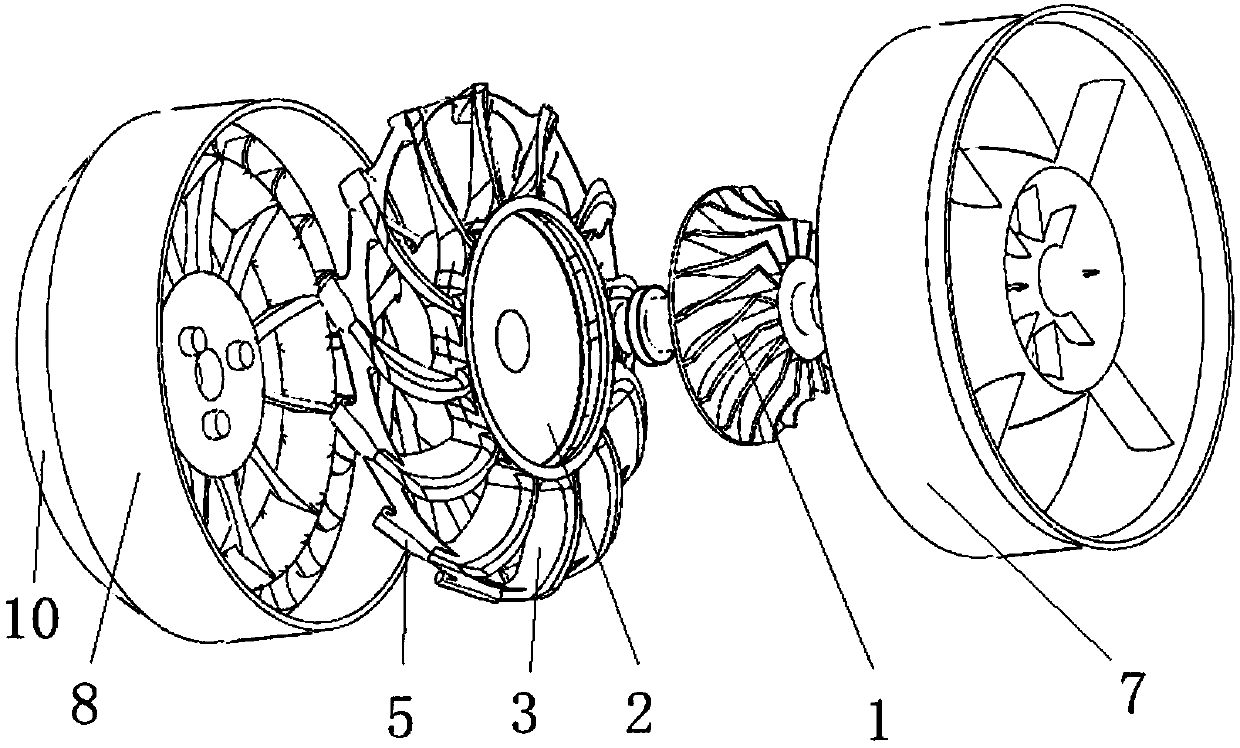 Blade tip ejecting self-driven wheeled fan engine