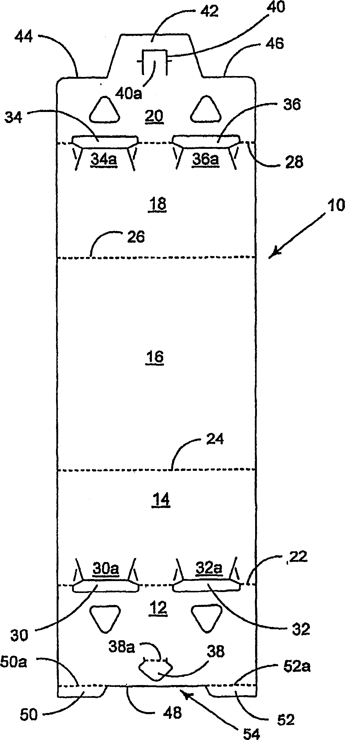 Carton with overlapped base panels and blank therefor