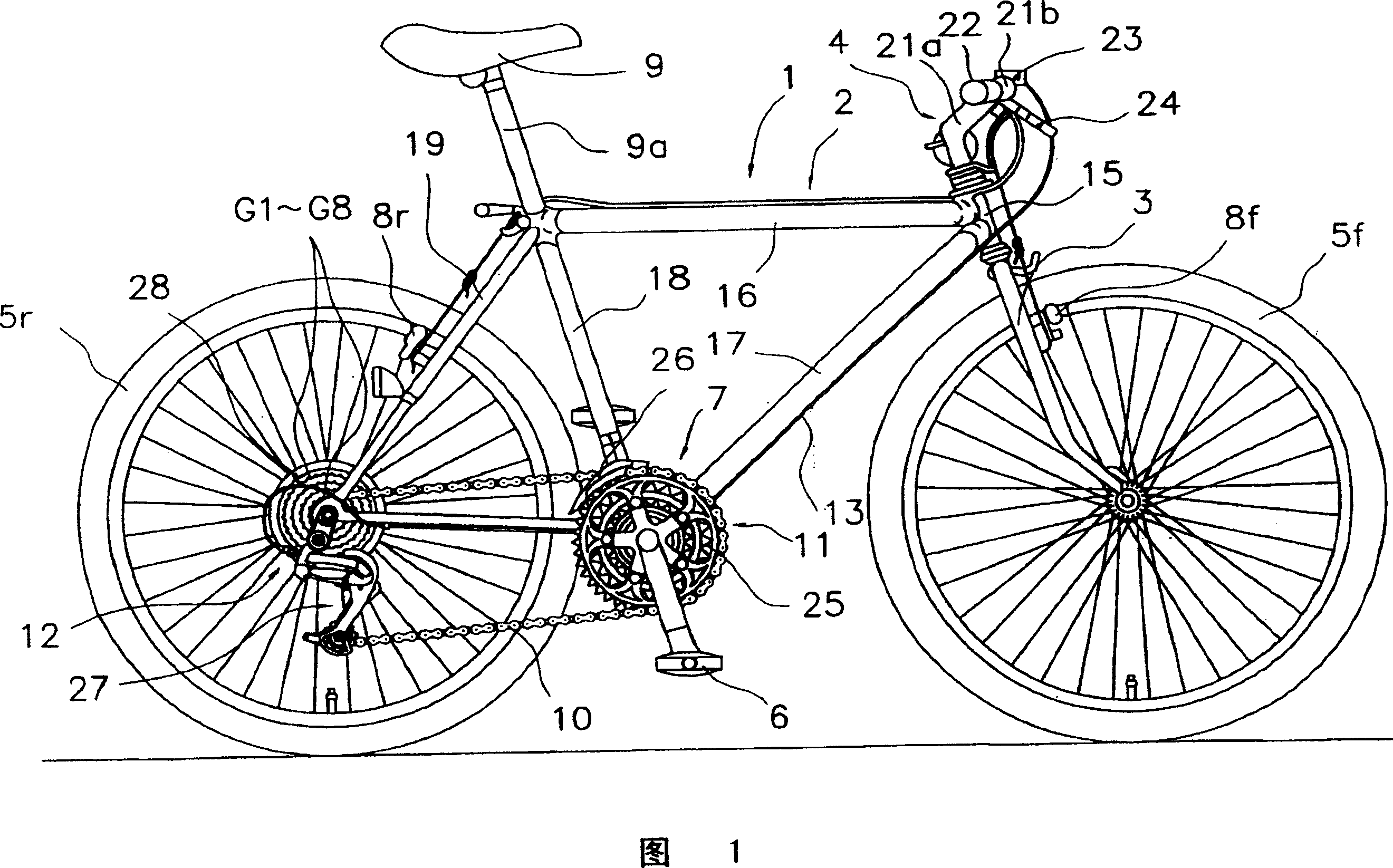 Rear chain shifter for bicycle