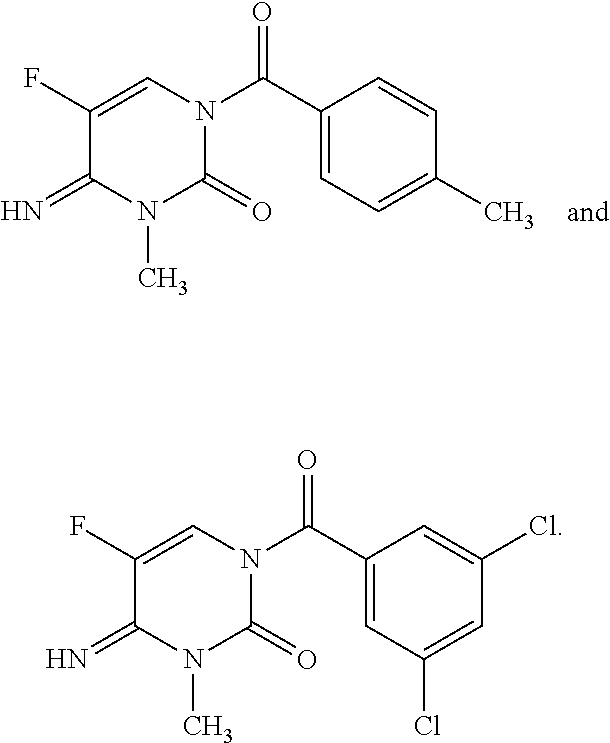 1-(substituted-benzoyl)-5-fluoro-4-imino-3-methyl-3,4-dihydropyrimidin-2(1<i>H</i>)-one derivatives