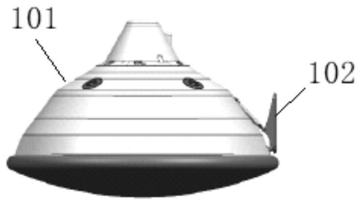 Aerodynamic layout structure of a Mars landing rover