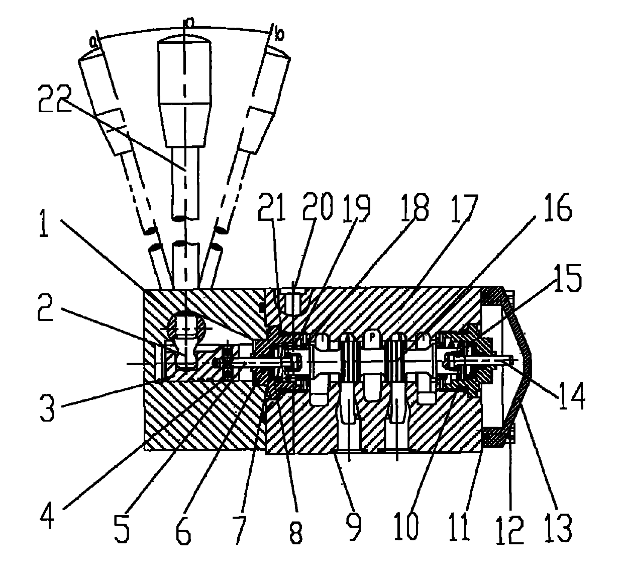 Manual reversing valve for ship