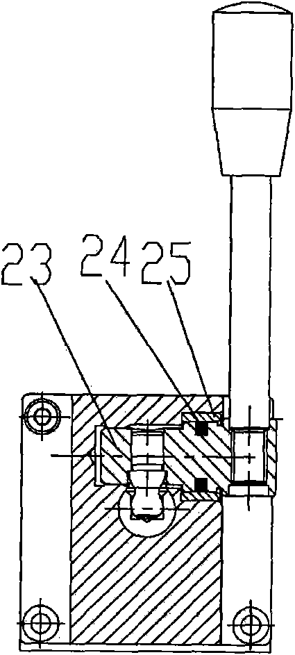 Manual reversing valve for ship
