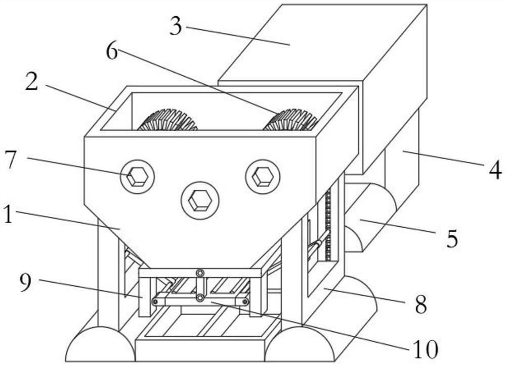 Automatic crushing and fine separation treatment device for waste lead storage batteries