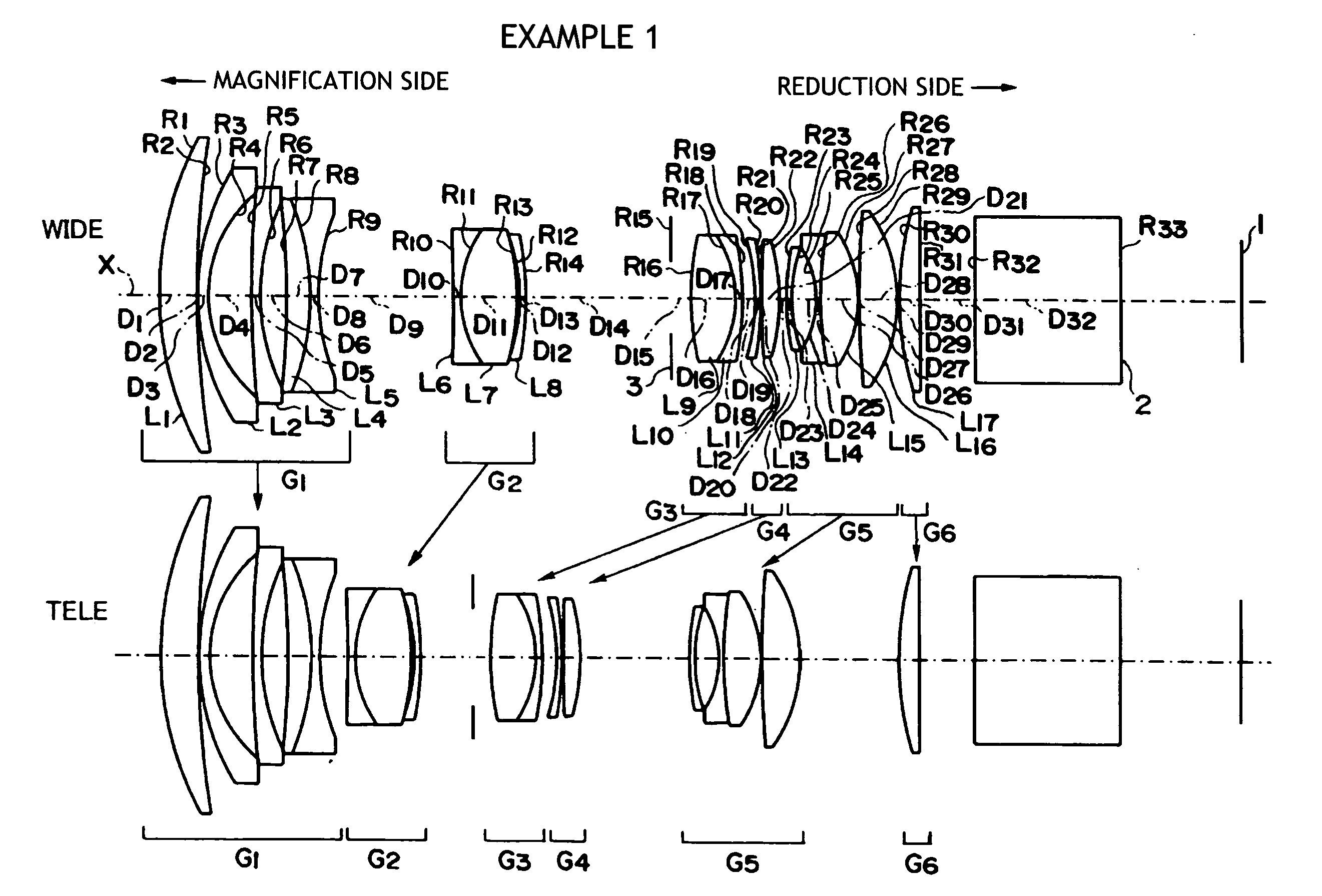 Projection type zoom lens and projection type display apparatus