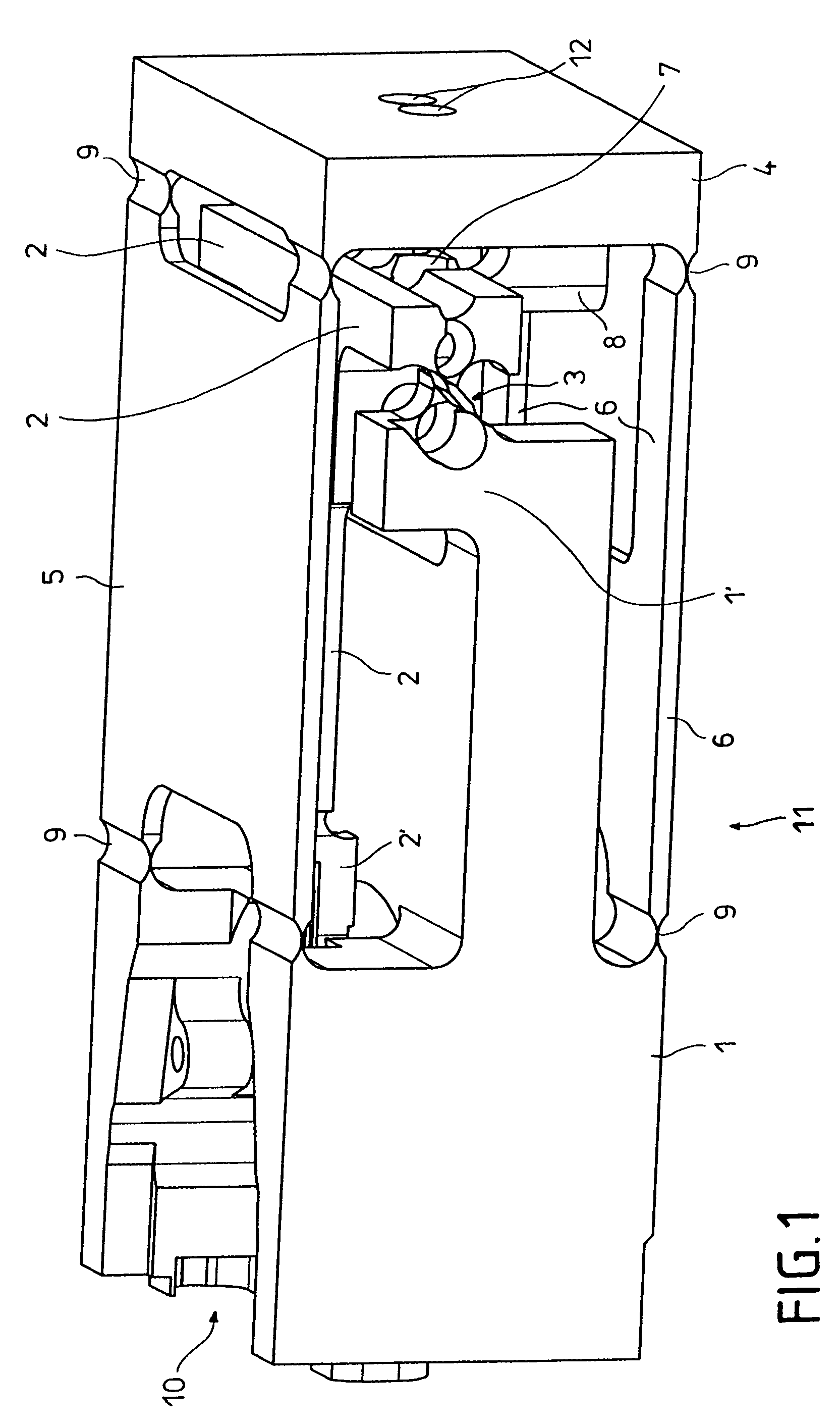 Weighing system of monolithic construction including flexural pivot