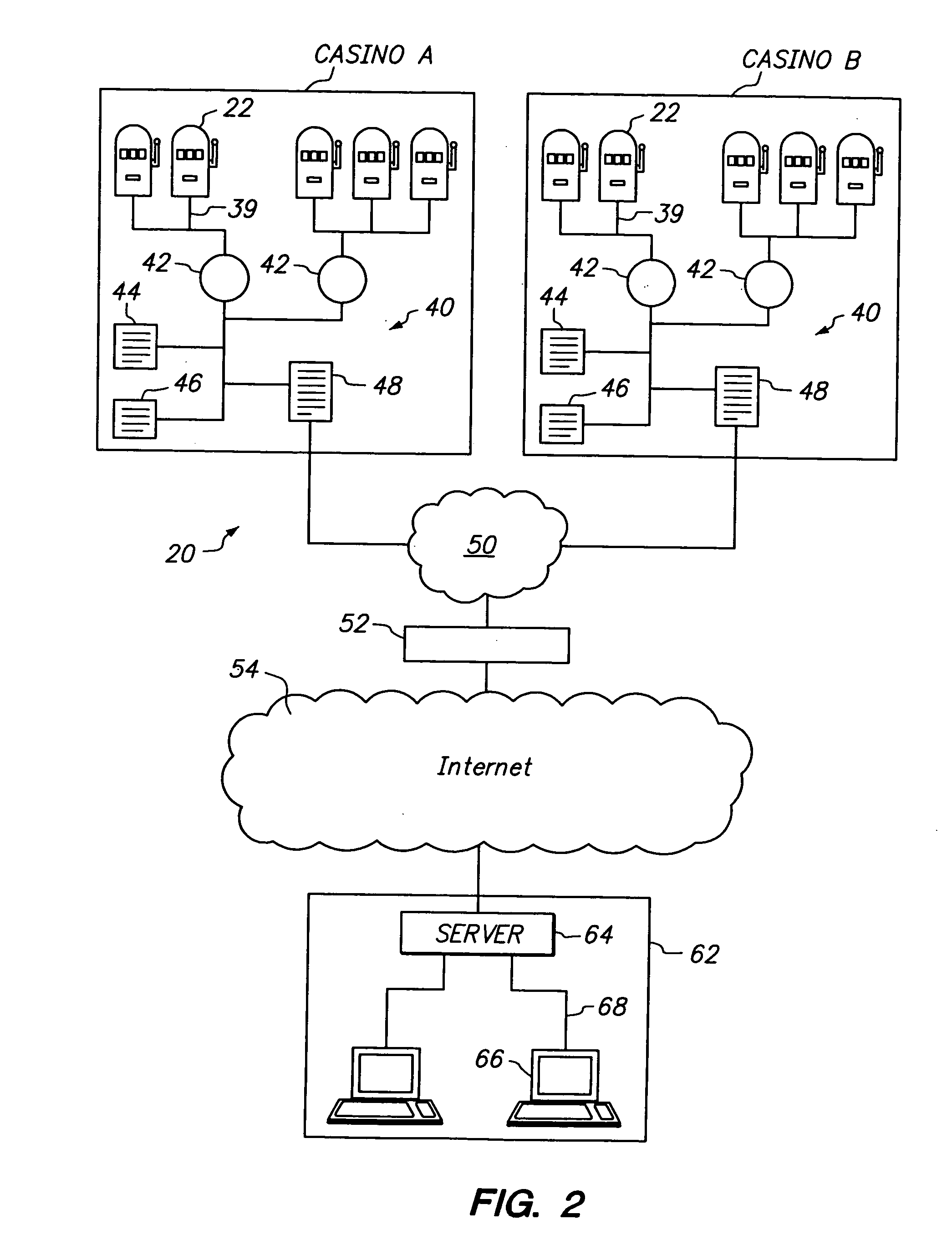 Method and apparatus for supporting wide area gaming network