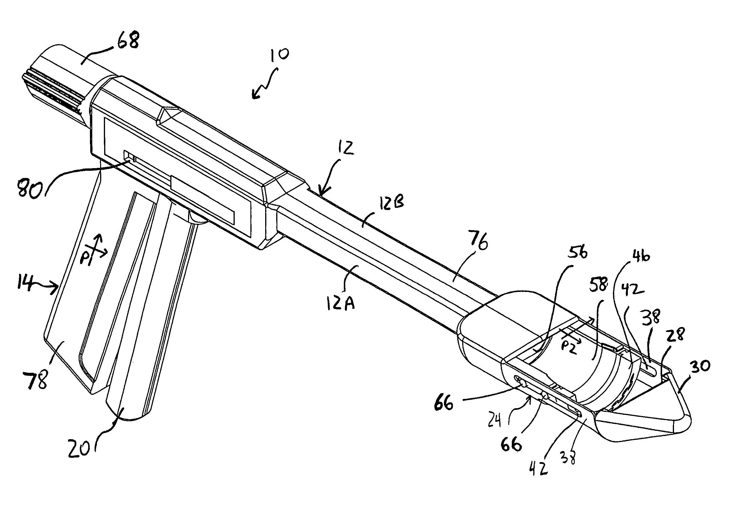 Stapling apparatus having a curved anvil and driver
