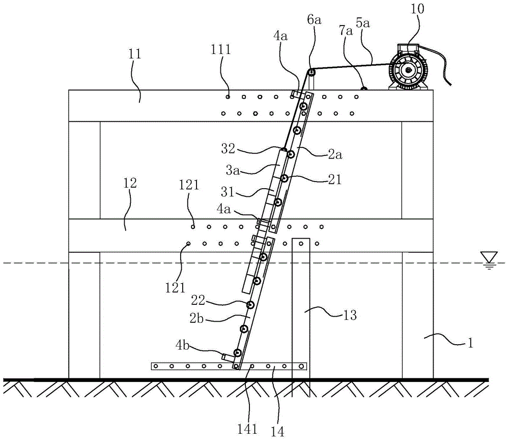 Gate type breakwater with adjustable angle