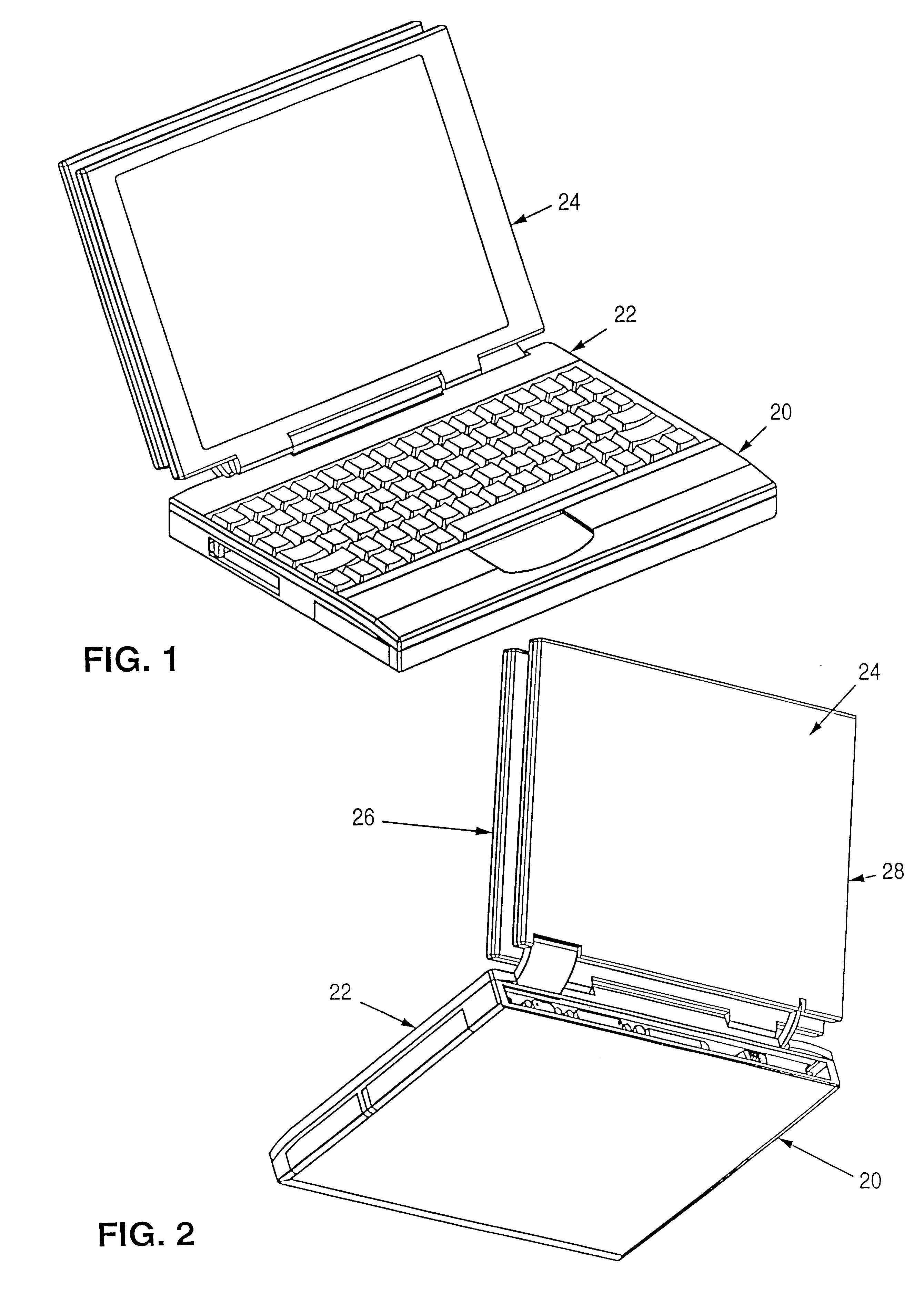 Thermally efficient portable computer incorporating deploying CPU module