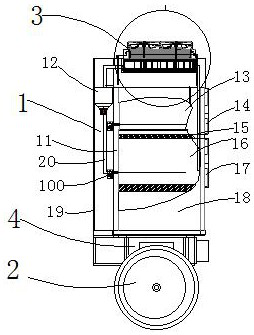 Temperature adjusting device of double-wheel constant-temperature meal delivery robot