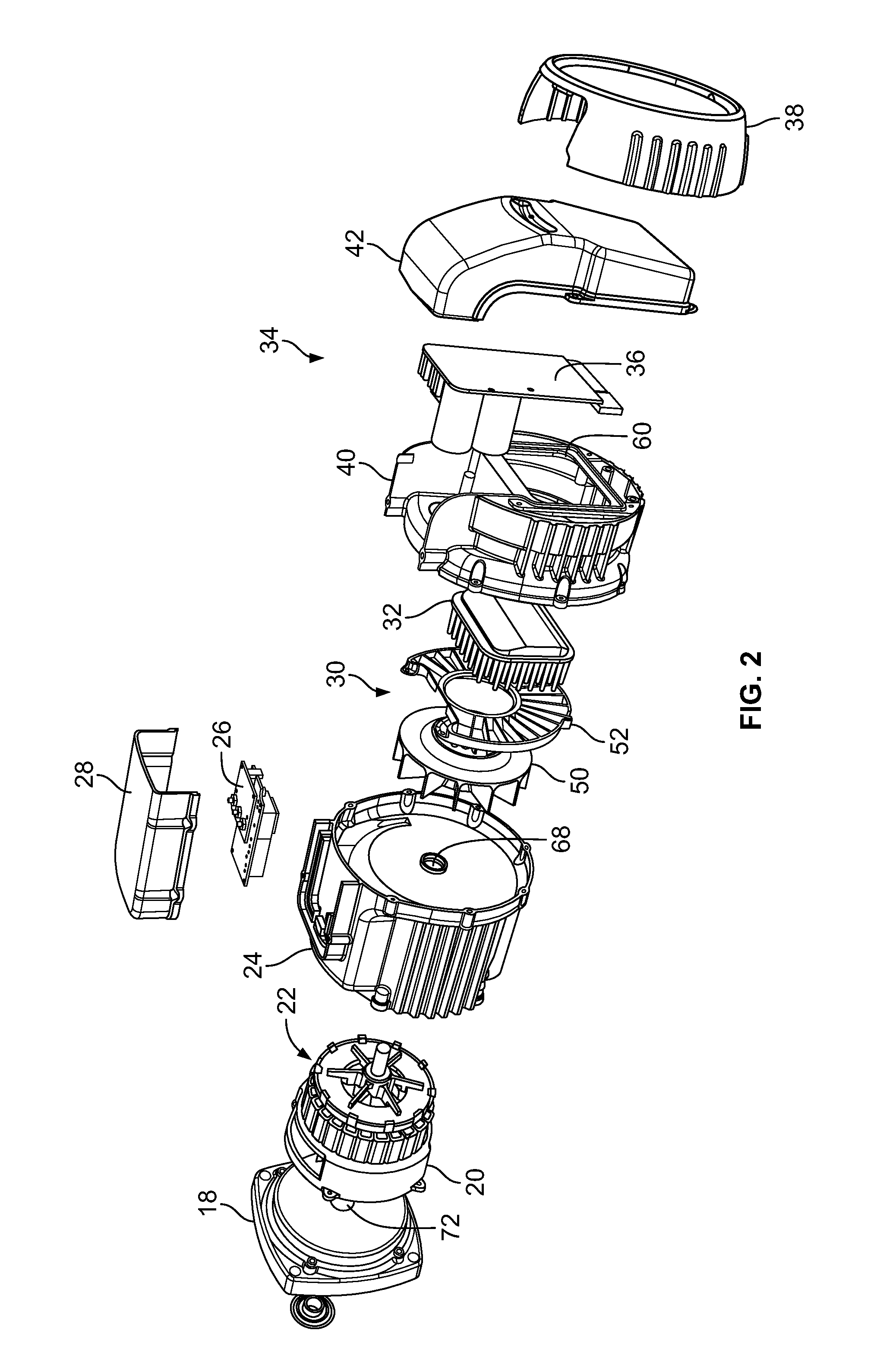 Air-cooled electric machine and method of assembling the same