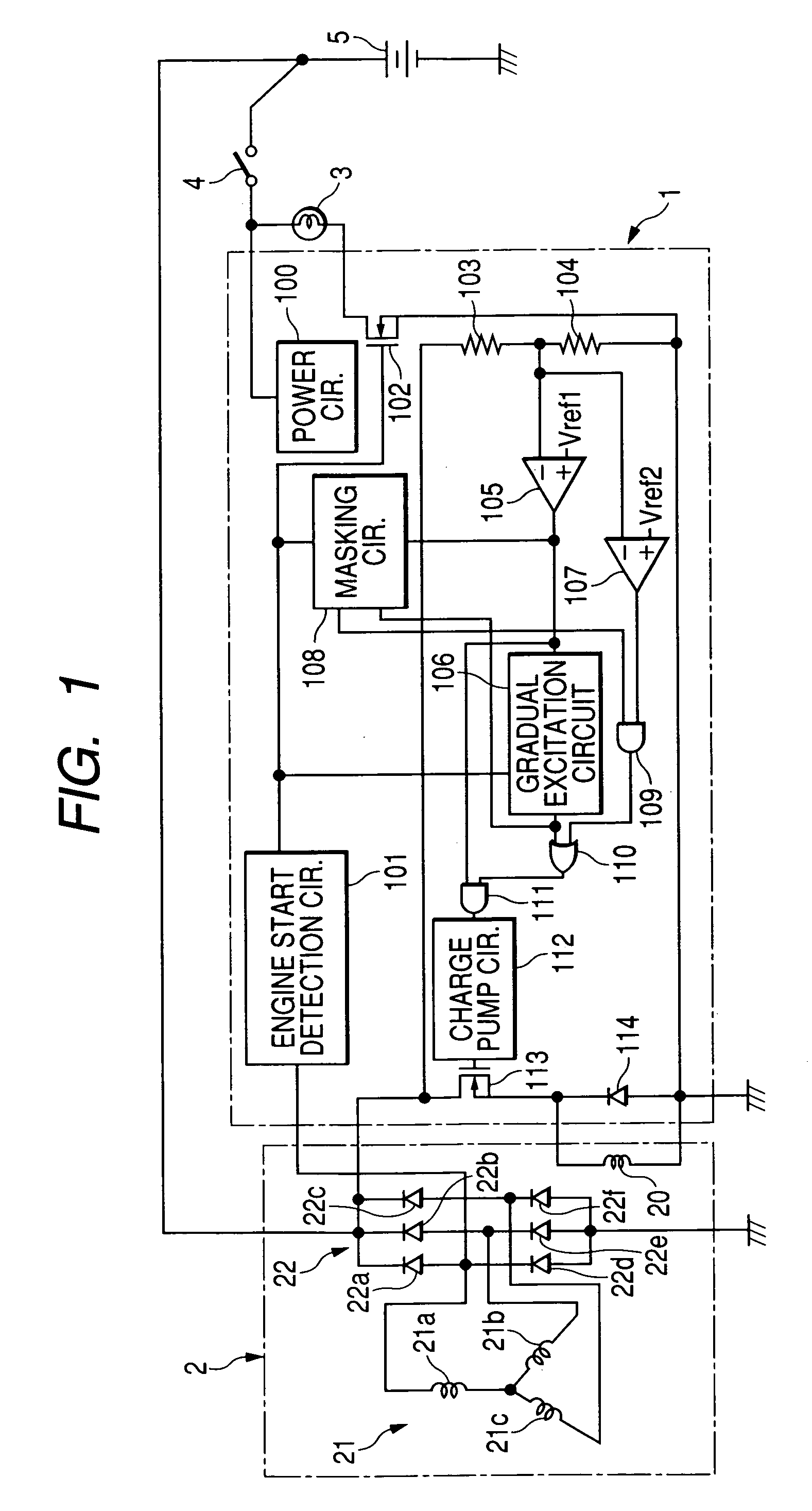 Method and apparatus for controlling power generation using gradually exciting technique