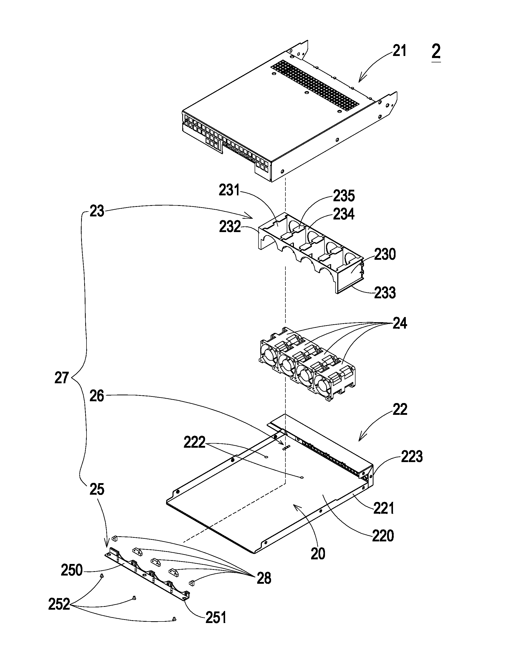 Case structure and fan frame fixing module