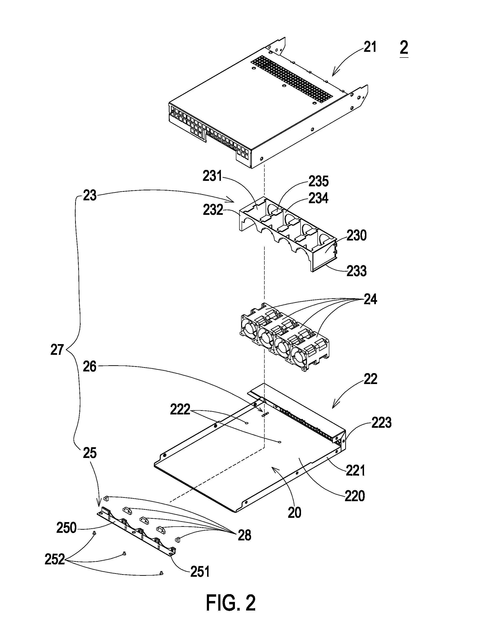 Case structure and fan frame fixing module