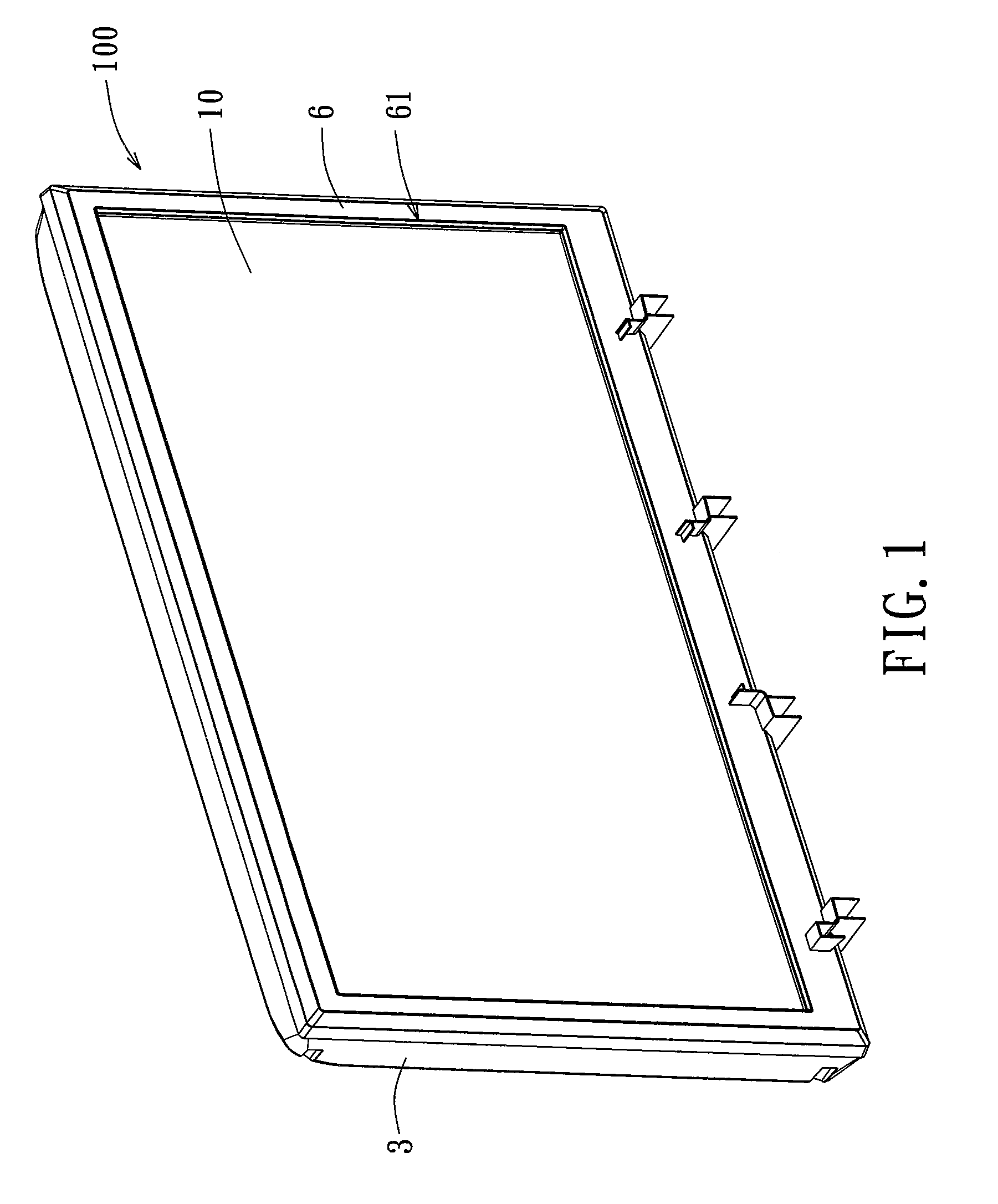 Housing, a fastening member thereof and a display device incorporating the housing