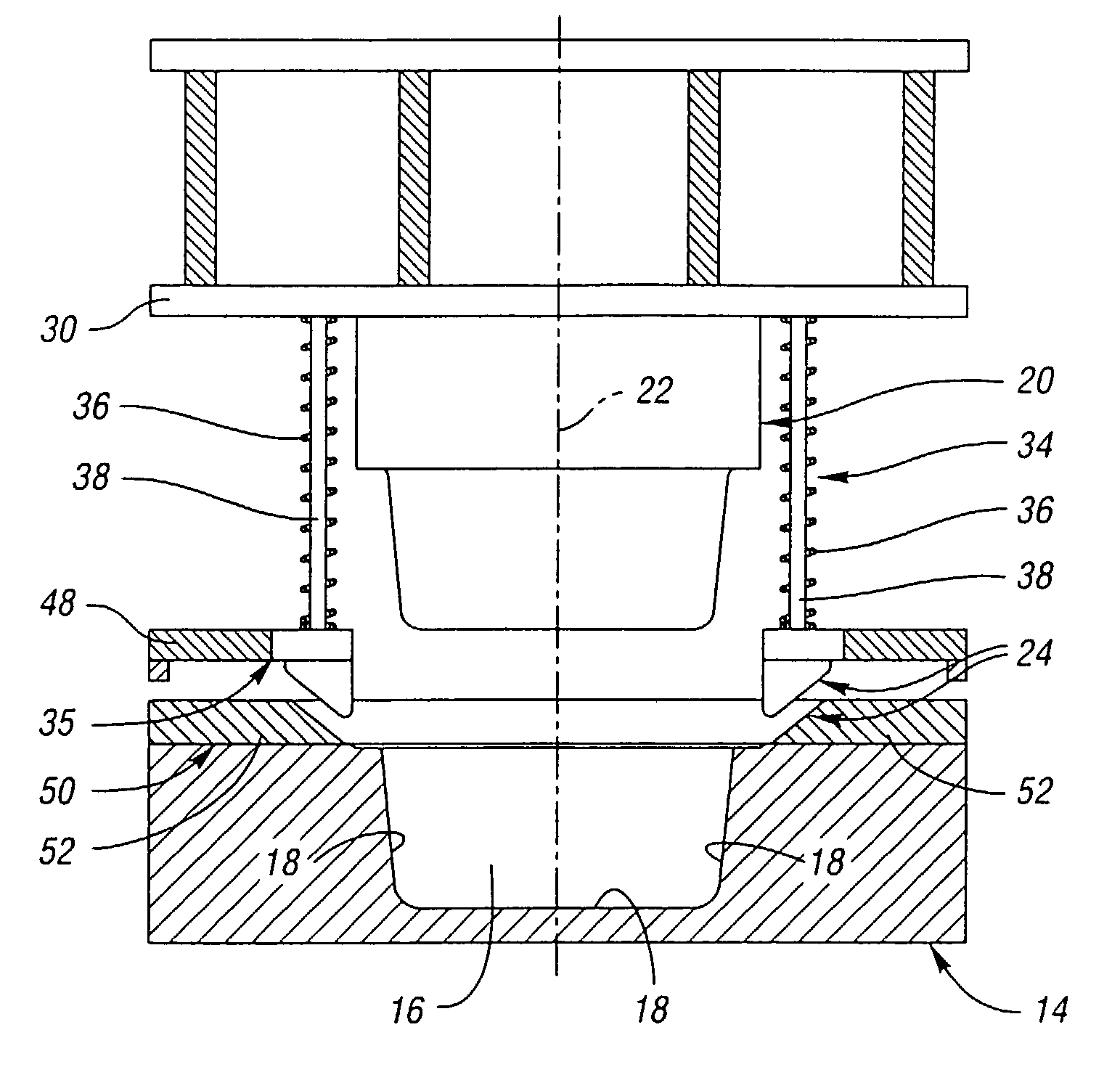 System for molding thermoplastic sandwich material and deep-drawn article produced thereby