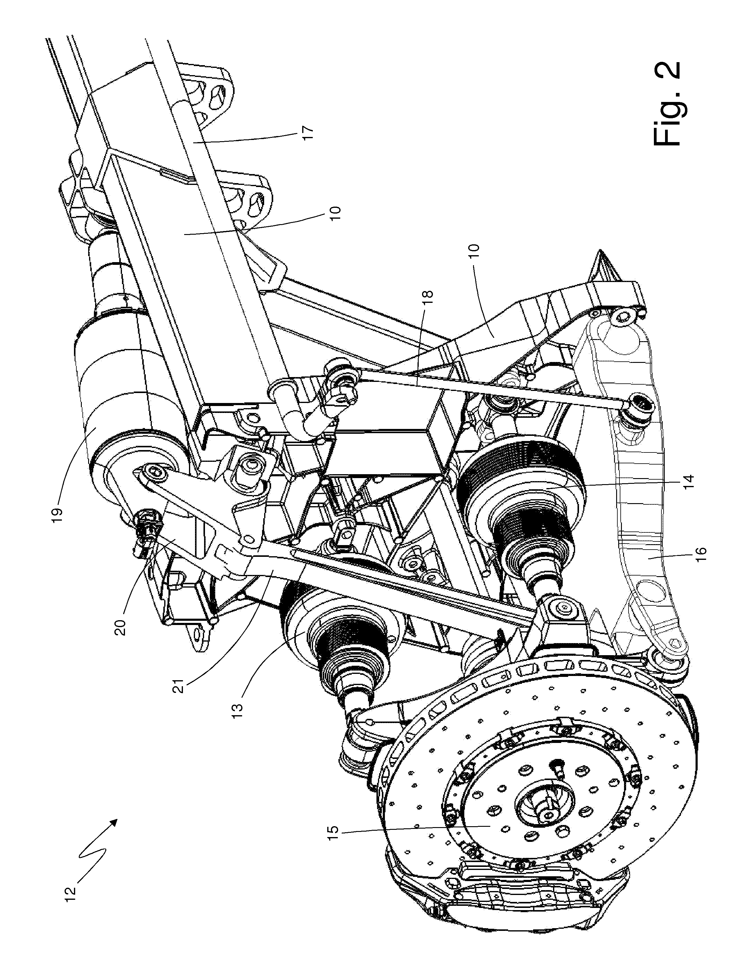 Method to control toe angle and camber angle in active rear suspensions of cars