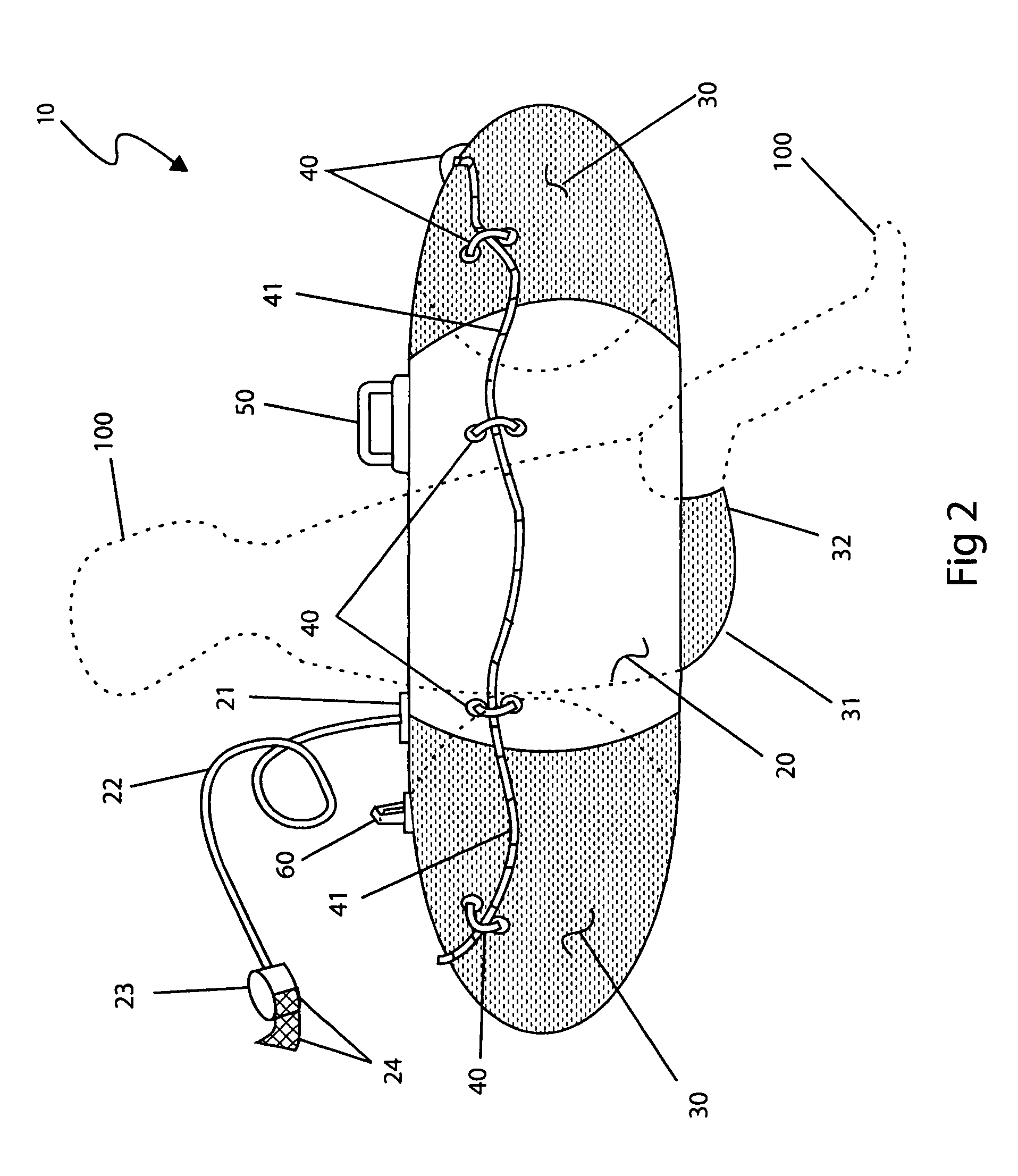 Tethered flotation device and method of use thereof