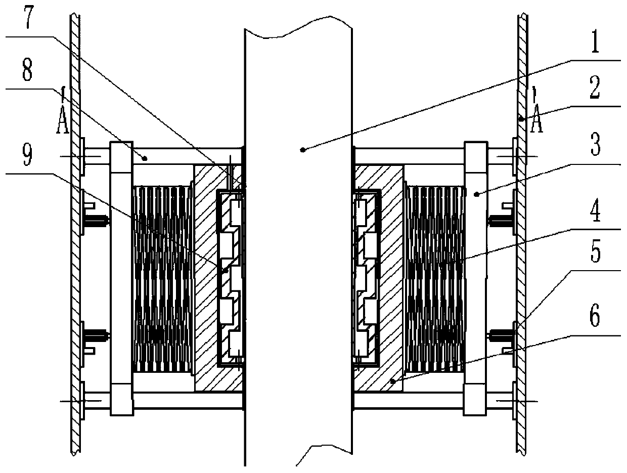 A vertical pump shaft vibration mitigation device