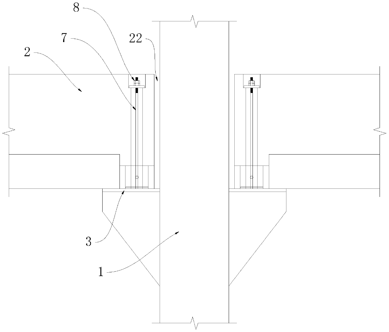 Dry connection structure and method of precast concrete column