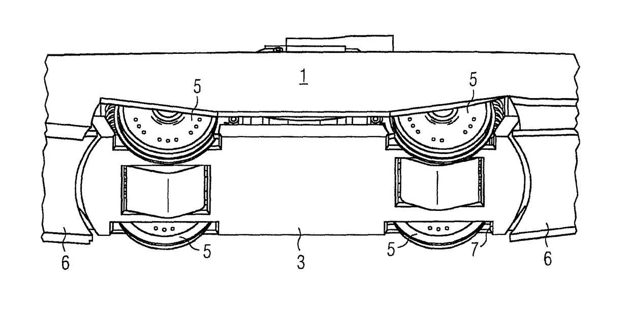 Rail vehicle having a concealed undercarriage