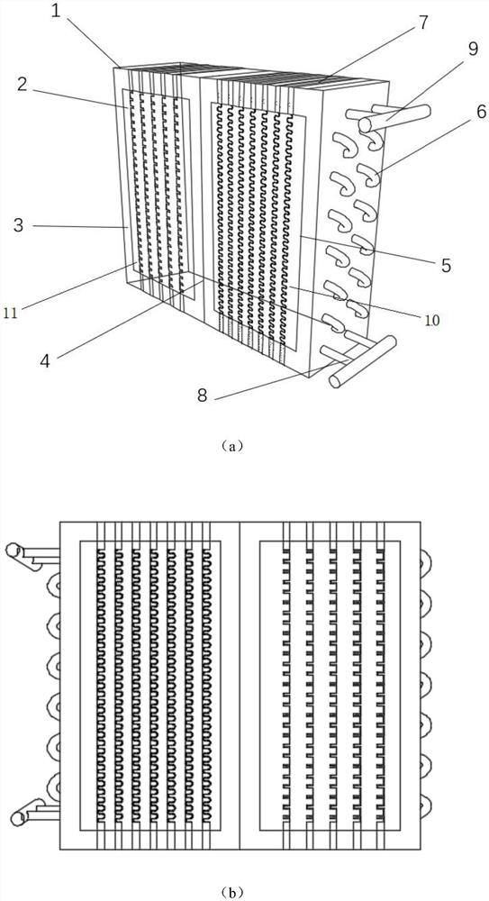 Combined-type coil pipe air treatment device, air treatment system based on combined-type coil pipe air treatment device and using method