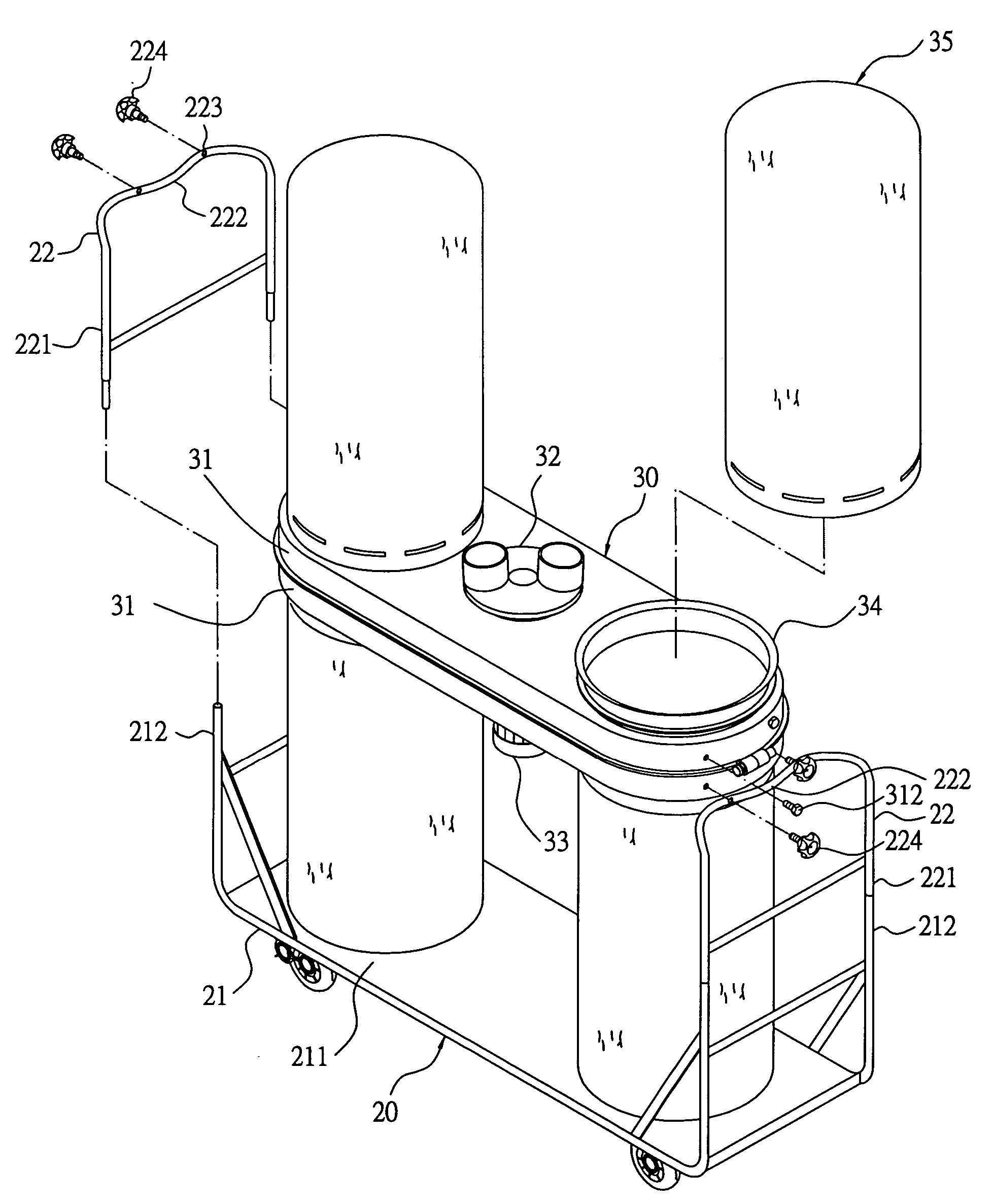 Dust collector with an invertible wind exhausting case