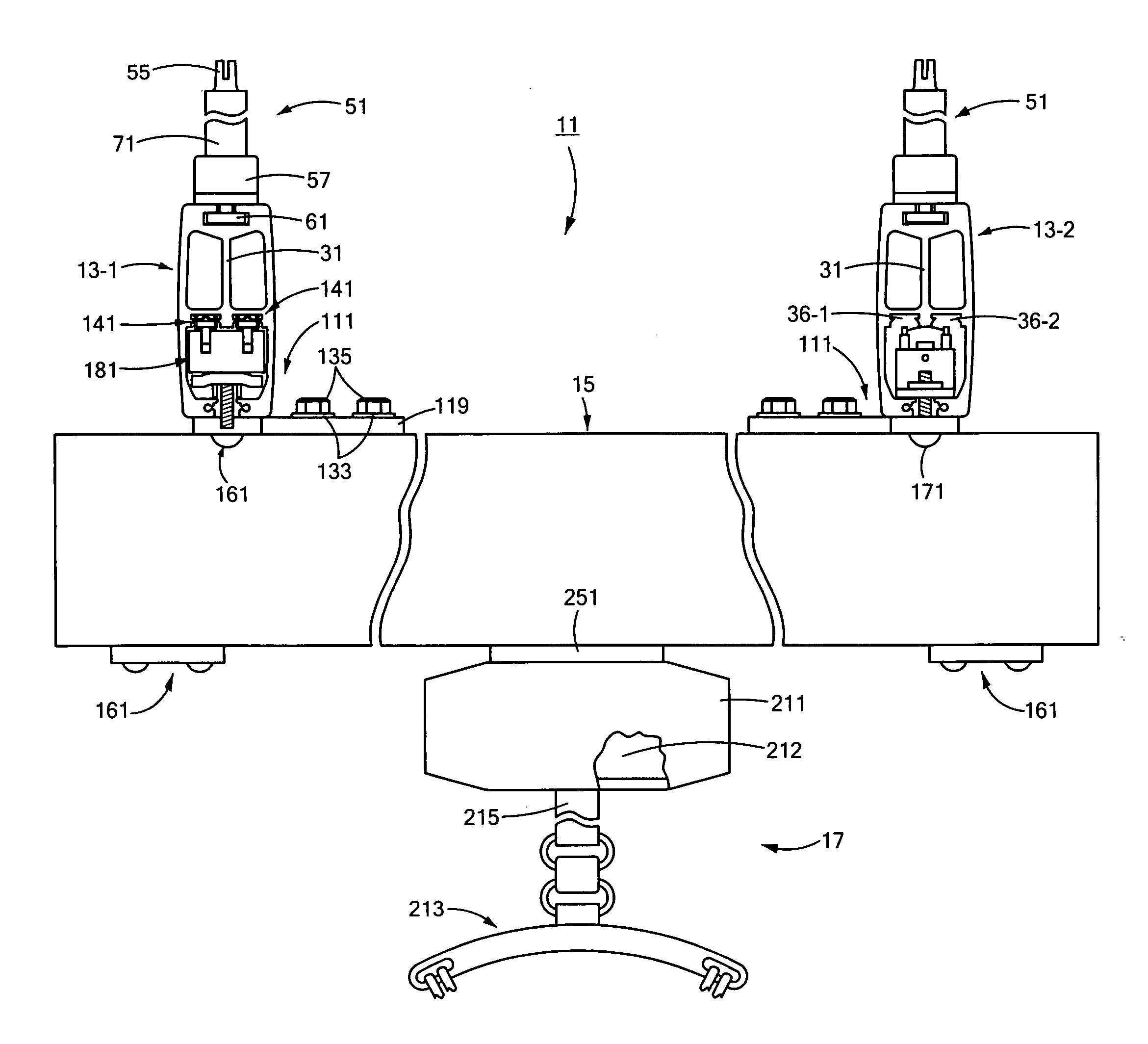 Patient positioning system and rail for use therein