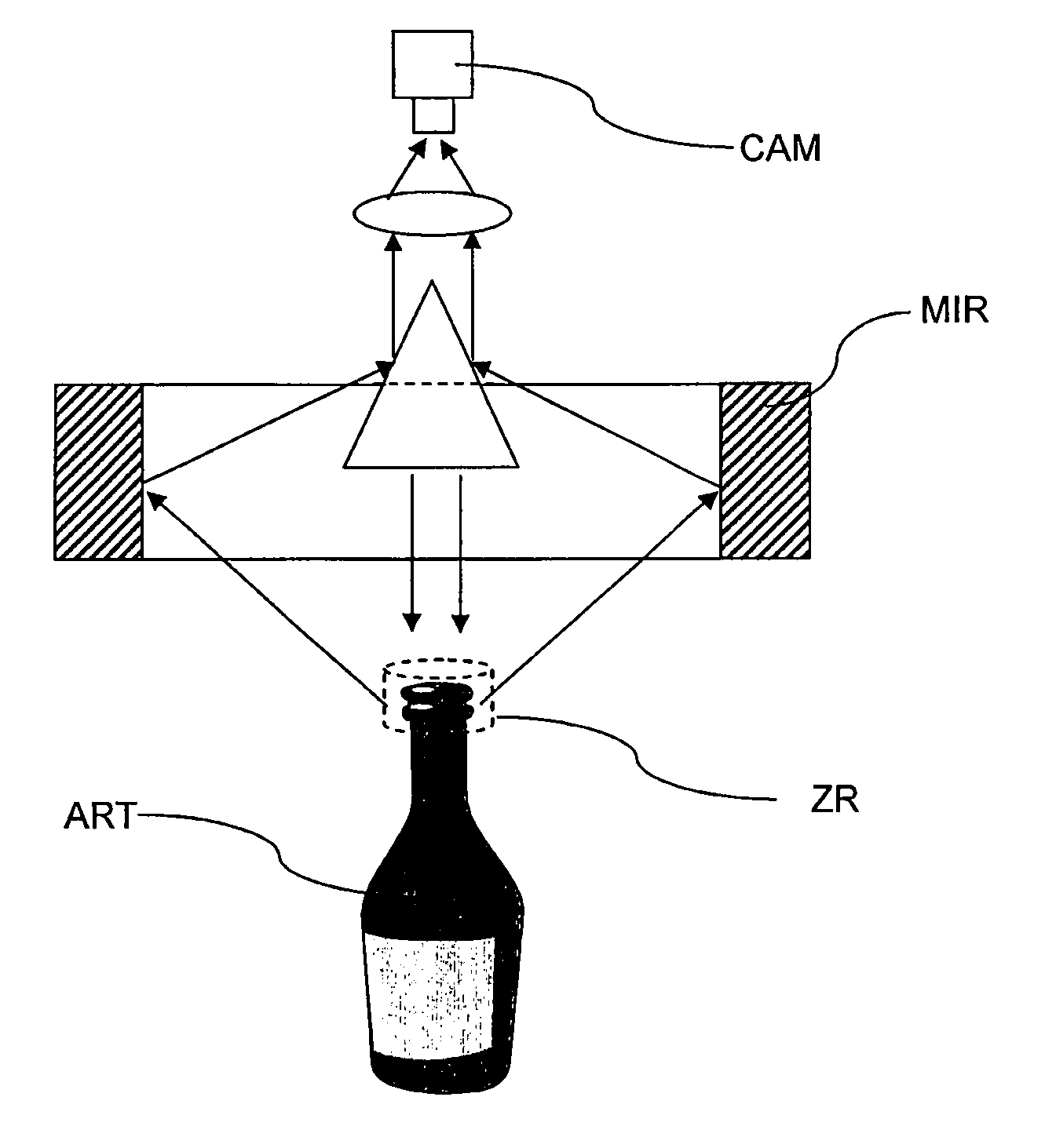 Device and method for detecting a defect in a finnish ring of a glass