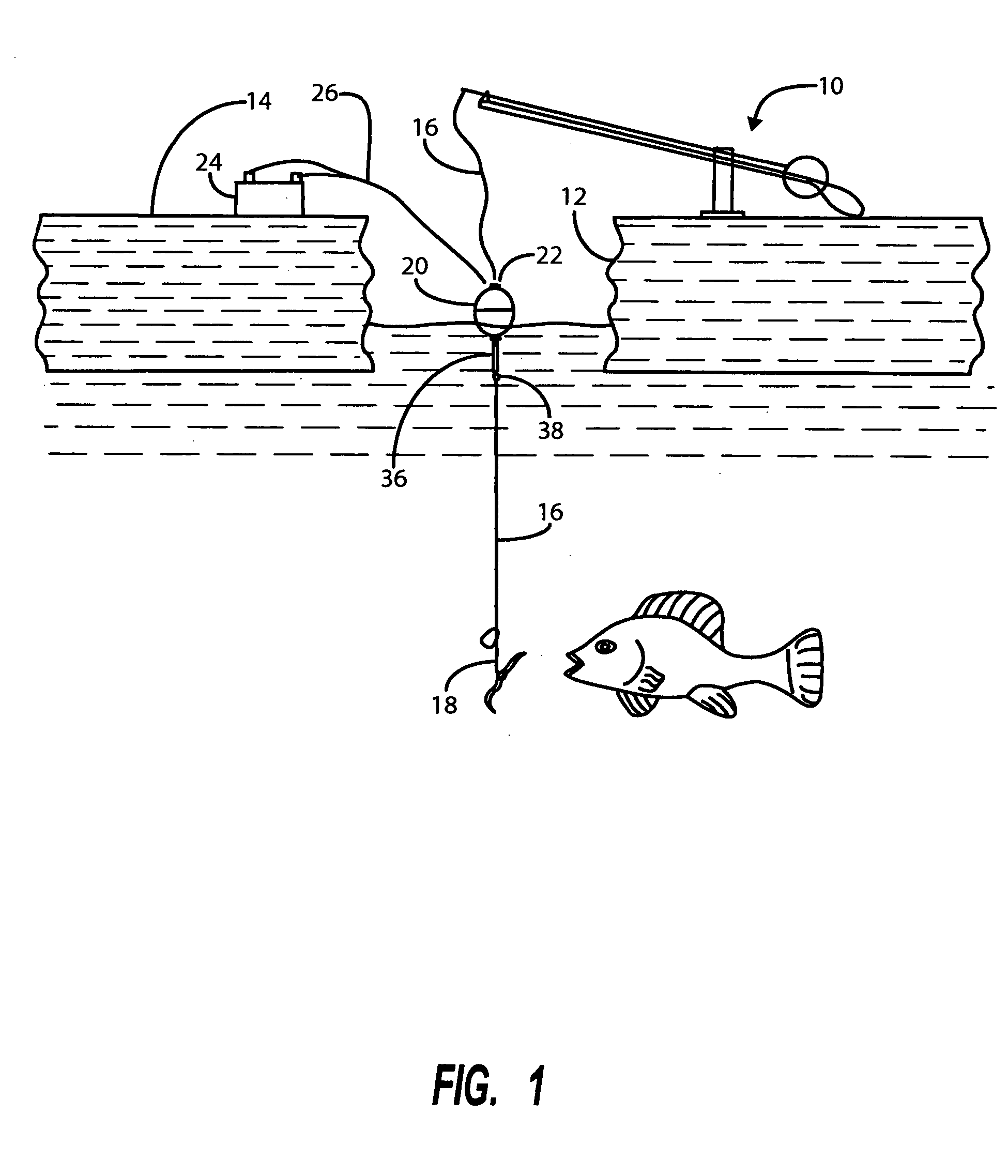 Heated bobber for use in ice fishing