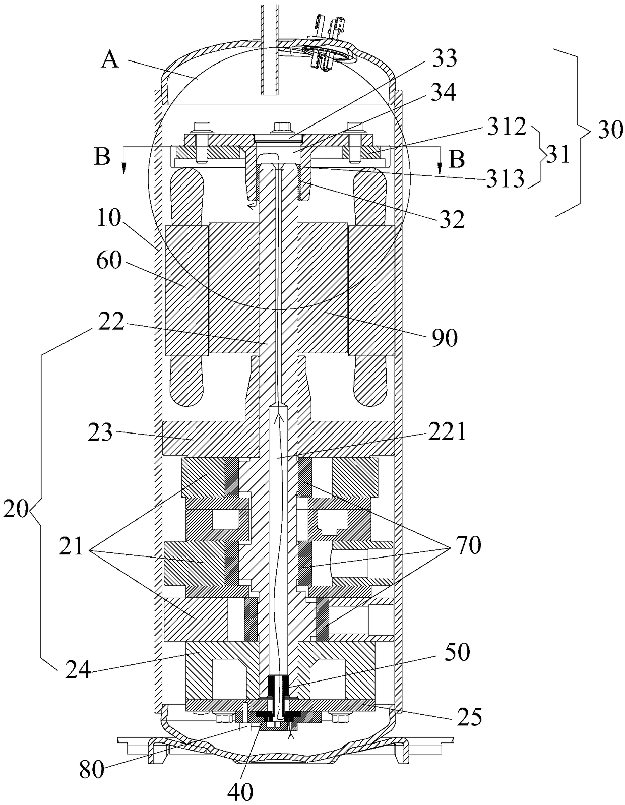 Rotor compressor and heat exchange equipment comprising same