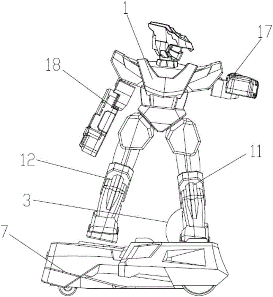 Robot with side leg kicking function