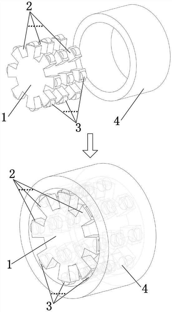 Wear-resistant rotatable broadband electromagnetic shielding structure, design method and application